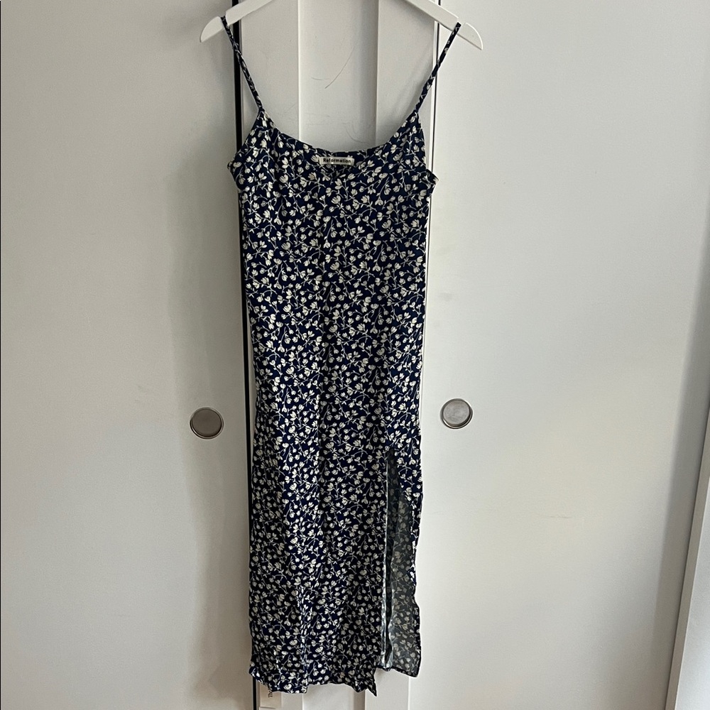 Reformation Midnight Blue Floral Maxi Dress